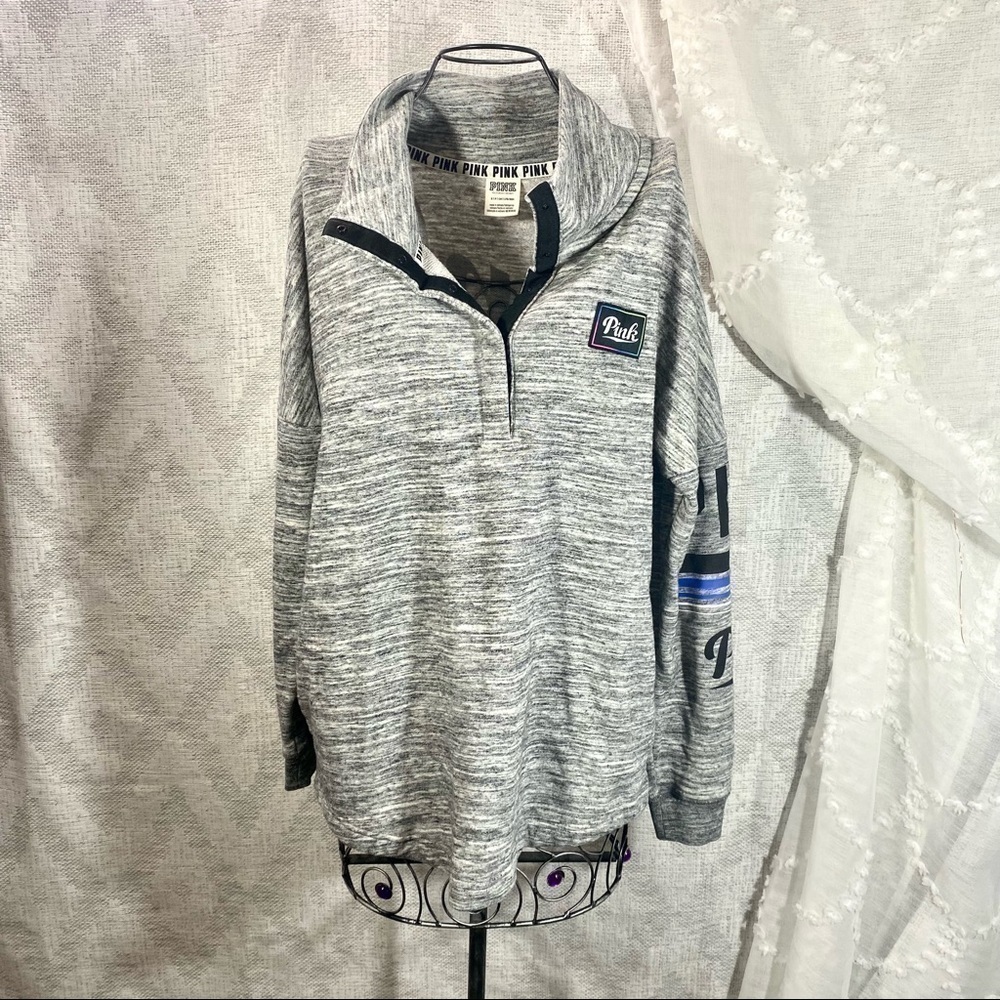 Pink Victoria’s Secret grey melange pull over size S